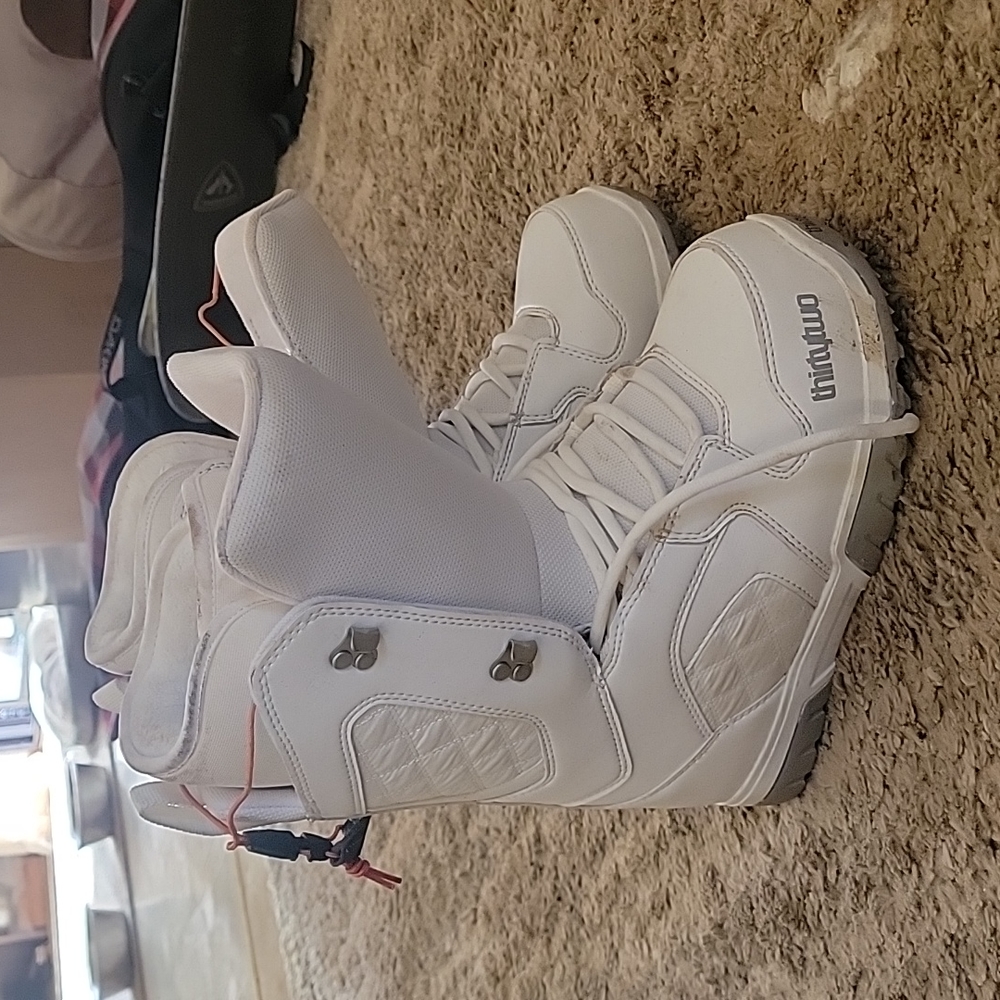 White snowboarding shoes